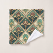 Art Déco Vert Émeraude (Gant de toilette)
