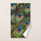 art déco vert turquoise turquoise plumes paon (Serviette à main)