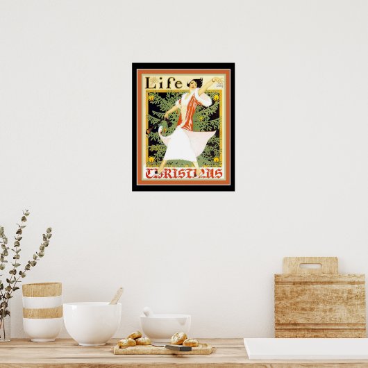 Art Déco "Vie" Couverture Noël Imprimer 16 x 20 (Cuisine)