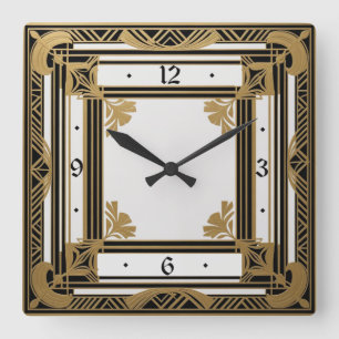 Art Deco Vierkante Klok