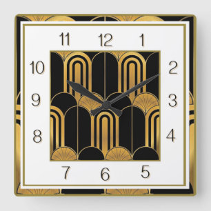 Art Deco Vierkante Klok