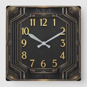 Art Deco Vierkante Klok
