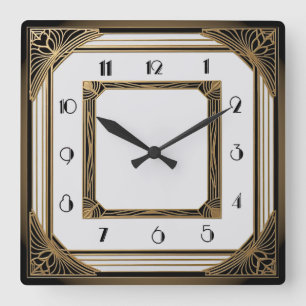 Art Deco Vierkante Klok