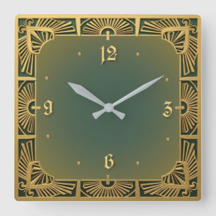 Art Deco Vierkante Klok