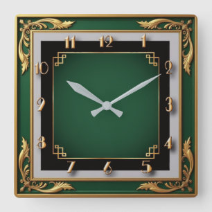 Art Deco Vierkante Klok