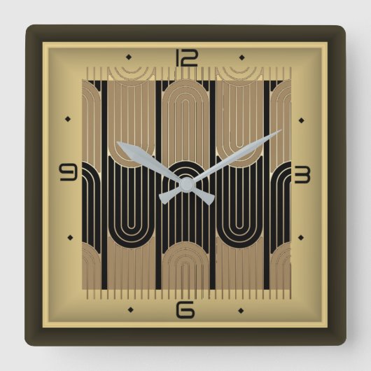 Art Deco Vierkante Klok (Voorkant)