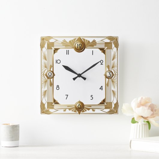 Art Deco Vierkante Klok (Huis)