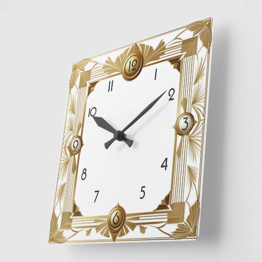 Art Deco Vierkante Klok (Hoek)