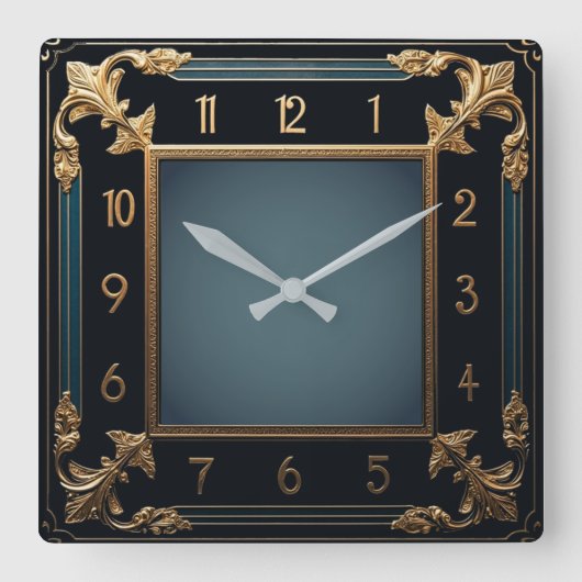 Art Deco Vierkante Klok (Voorkant)