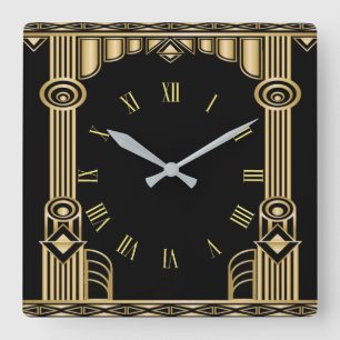 Art Deco Vierkante Klok
