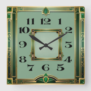Art Deco Vierkante Klok