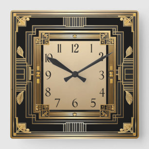 Art Deco Vierkante Klok