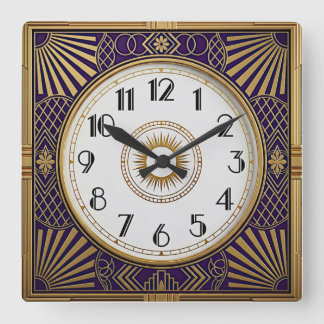 Art Deco Vierkante Klok