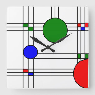 Art Deco Vierkante Klok