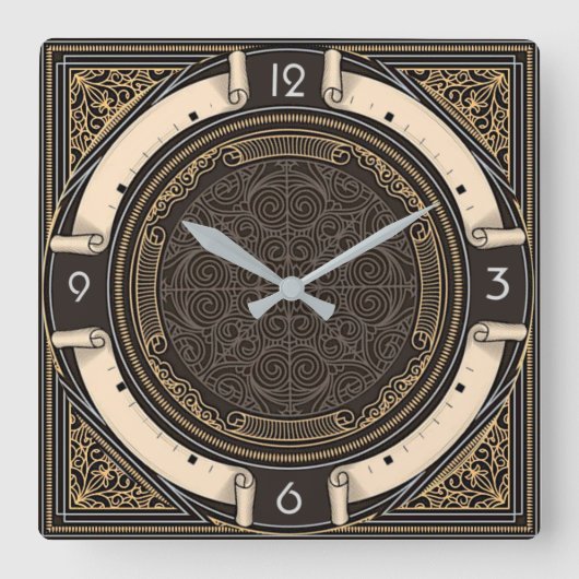 Art Deco Vierkante Klok (Voorkant)