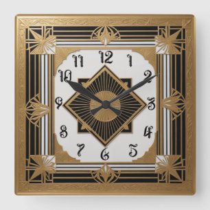 Art Deco Vierkante Klok