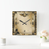 Art Deco Vierkante Klok (Huis)