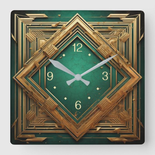Art Deco Vierkante Klok (Voorkant)
