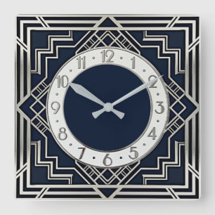 Art Deco Vierkante Klok
