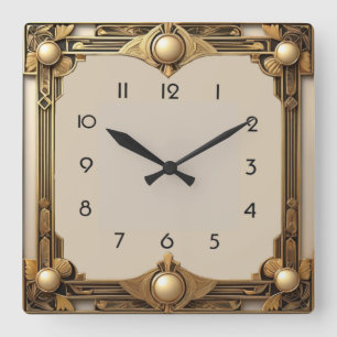 Art Deco Vierkante Klok
