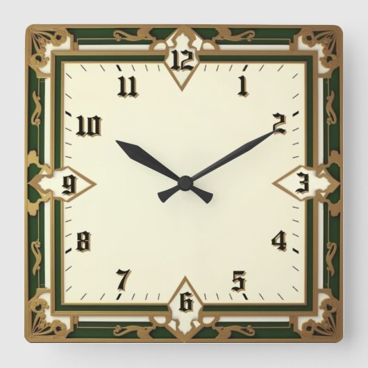 Art Deco Vierkante Klok (Voorkant)