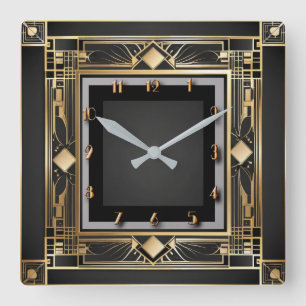 Art Deco Vierkante Klok