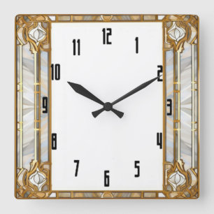 Art Deco Vierkante Klok