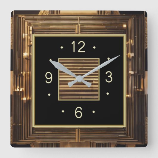 Art Deco Vierkante Klok (Voorkant)