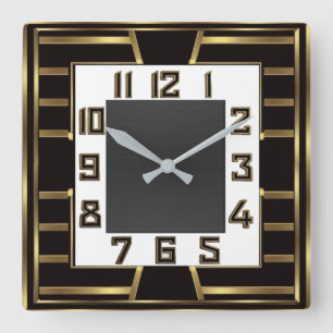 Art Deco Vierkante Klok