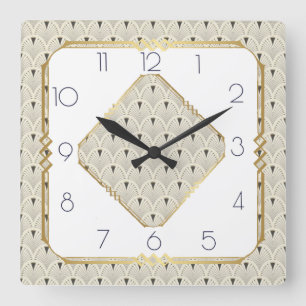 Art Deco Vierkante Klok