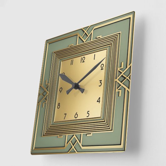Art Deco Vierkante Klok (Hoek)
