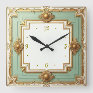 Art Deco Vierkante Klok