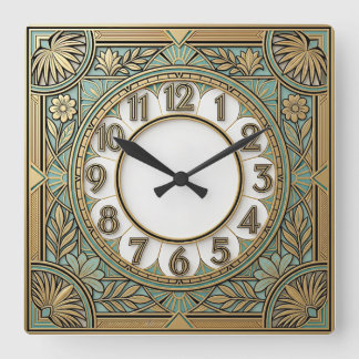 Art Deco Vierkante Klok