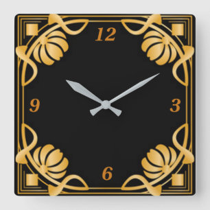 Art deco vierkante klok