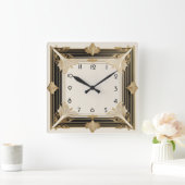 Art Deco Vierkante Klok (Huis)