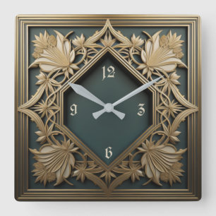 Art Deco Vierkante Klok