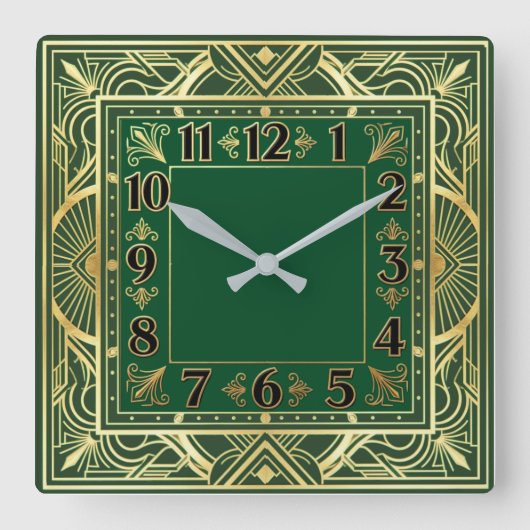 Art Deco Vierkante Klok (Voorkant)
