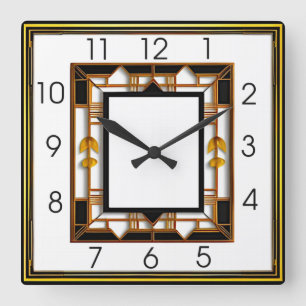 Art Deco Vierkante Klok