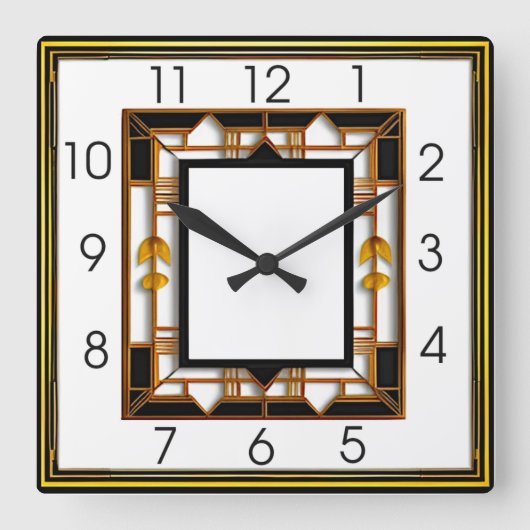 Art Deco Vierkante Klok (Voorkant)