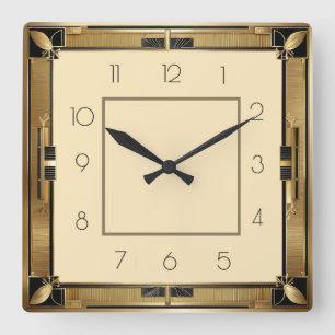 Art Deco Vierkante Klok