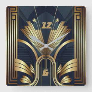 Art Deco Vierkante Klok