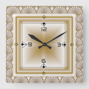 Art Deco Vierkante Klok