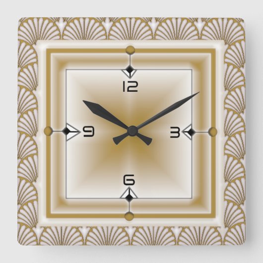 Art Deco Vierkante Klok (Voorkant)
