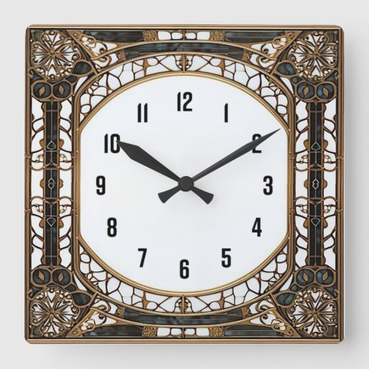 Art Deco Vierkante Klok (Voorkant)