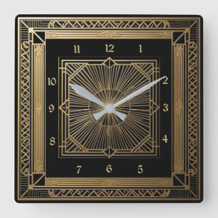 Art Deco Vierkante Klok
