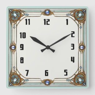 Art Deco Vierkante Klok