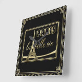 Art Deco Vierkante Klok (Hoek)