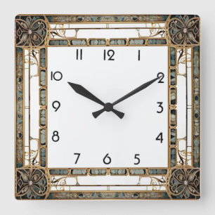 Art Deco Vierkante Klok