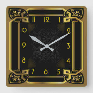 Art Deco Vierkante Klok