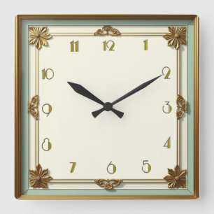 Art Deco Vierkante Klok